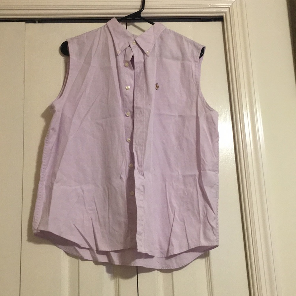 Ralph Lauren Sport Lilac Sleeveless Button Up